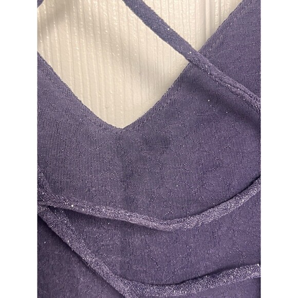 XS Women's Purple Sparkly Glitter Windsor Mini Cocktail Dress Strappy Back - Picture 4 of 7